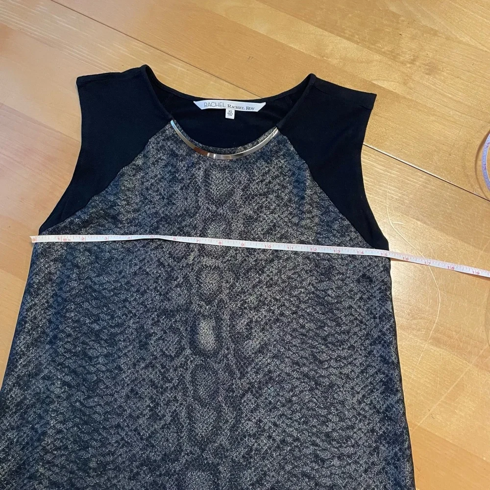 RACHEL Rachel Roy Gold Necklace Snakeskin Tank Top Size XS - Picture 6 of 11